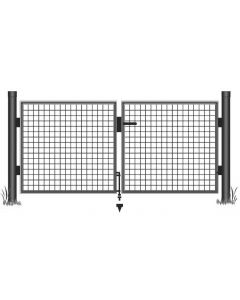 PORTILLON DOUBLE AVEC SERRURE NOIR L2X150CMXH125CM