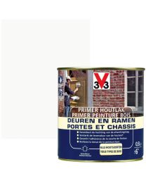 V33 PRIMER PEINTURE BOIS PORTES ET CHASSIS 0.5l BLANC MAT