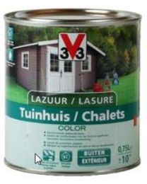 V33 HOUTBEITS / LAZUUR TUINHUIS COLOR 0,75L ZIJDEGLANS PURE EVEREST