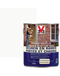 V33 PRIMER PEINTURE BOIS PORTES ET CHASSIS 2.5l BLANC MAT