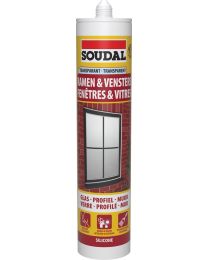 SOUDAL RAMEN EN VENSTERS SILICONE TRANSPARANT 290ML