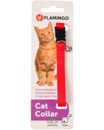 FLAMINGO ASP KATTENHALSBAND MET BEL ROOD 30CM