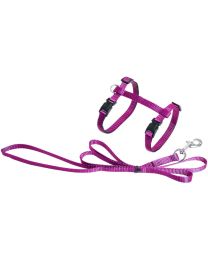 FLAMINGO ASP HARNAIS+LIGNE CHAT ROSE 110CM