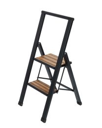 WENKO ALU-DESIGN TRAPLADDER 2 STEPS ZWART