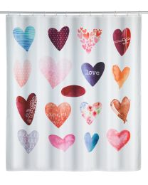 WENKO RIDEAU DE DOUCHE 180X200 LOVE POLYESTER