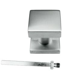 BOUTON CARRE SUR ROSACE INOX PLUS