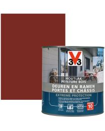 V33 PEINTURE BOIS PORTES ET CHASSIS EXT.PROT. 0.5L ROUGE