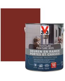 V33 PEINTURE BOIS PORTES ET CHASSIS EXT.PROT. 2.5L ROUGE