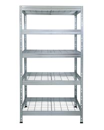 ETAGERE METAL CLIPSABLE ÁVEC CAILLEBOTIS AR SHELVING . 180X90X45 CM. 5 NIV. GALVANISÉ.