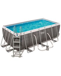 BESTWAY PISCINE RECTANGULAR POOL SET 4.12MX2.01MX1.22M