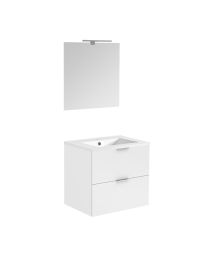 ALLIBERT EUROPACK MEUBLE DE SALLE DE BAINS SET 60CM BLANC BRILLANT 2 TIROIRS