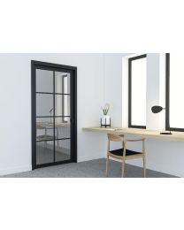 SOLID PORTIXX INDUSTRIAL BLACK (85/30) PORTE VERRE 83X201.5CM+ EBRASSEMENT