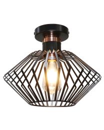 FANTASIA SHURU 1XE27 PLAFONDLAMP ZWART+KOPER