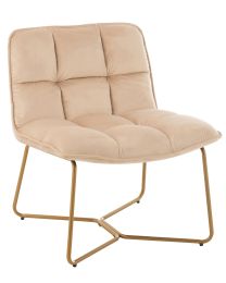 J-LINE CHAISSE LOUNGE LISA METAL/TEXTILE BEIGE