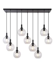 FANTASIA OSIRA SUSPENSION E27 9L NOIR CLAIR VERRE 9X 200MM