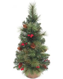 KLEINE KUNSTKERSTBOOM - EVERYDAY MINIATURE PINE CONE & BERRY TREE 61CM