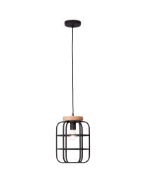 BRILLIANT GWEN HANGLAMP E27 MAX 1X40W ZWART/HOUT