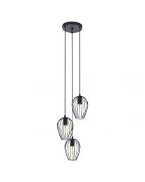 EGLO NEWTOWN HANGLAMPEN/3 E27 ZWART