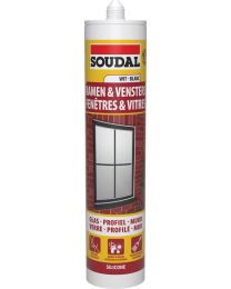 SOUDAL FENETRES ET VITRES SILICONE BLANC 290ML