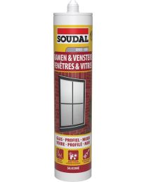 SOUDAL FENETRES ET VITRES SILICONE GRIS 290ML