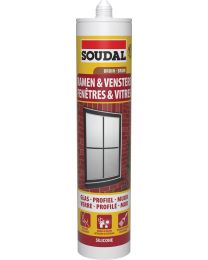 SOUDAL FENETRES ET VITRES SILICONE BRUN 290ML