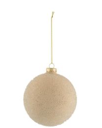 J-LINE BOULE NOEL PERLE VERRE BEIGE M