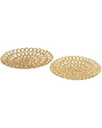 J-LINE 2 SCHALEN ROND RINGEN ALU GOUD (30X30X4CM)