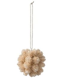 J-LINE BOULE SUSP POMME PIN PLA BEIGE S