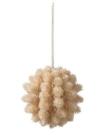 J-LINE BOULE SUSP POMME PIN PLA BEIGE L