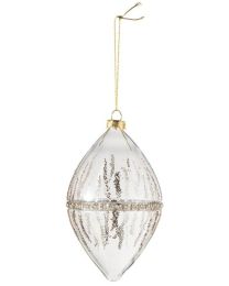 J-LINE BOULE+STRASS PAILL VERRE TRA OR