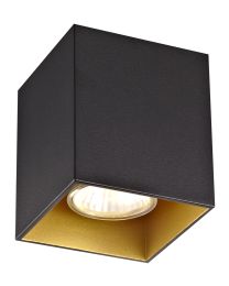 FANTASIA BABAR PLAFONDLAMP ZWART/GOUD VIERKANT GU10