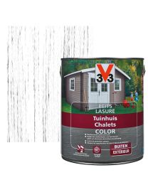 V33 HOUTBEITS / LAZUUR TUINHUIS COLOR 2,5L ZIJDEGLANS ICE WHITE