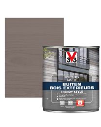 V33 HOUTBEITS / LAZUUR BUITEN TRENDY STYLE 0,75L ZIJDEGLANS ZILVERE CEDER