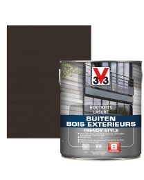 V33 HOUTBEITS / LAZUUR BUITEN TRENDY STYLE 2,5L ZIJDEGLANS GRAPHIET EIK