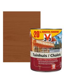 V33 HOUTBEITS / LAZUUR TUINHUIS HIGH PROTECTION 2,5L + 20% ZIJDEGLANS DONKERE EIK