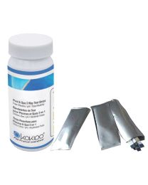 KOKIDO 3-WAY TEST STRIPS (FREE CHLORINE. PH. ALKALINITY)