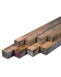 HOUTEN PAAL VIERKANT GESCHAAFD GRENEN 270CM - 68X68MM