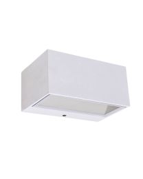 LUTEC GEMINI WANDLAMP BUITEN VIERKANT S 1L WIT