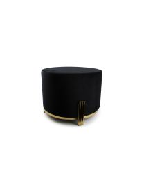 SALT&PEPPER POUF 55XH40CM VELVET NOIR MISA