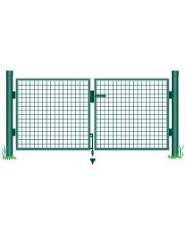 DUBBELE POORT MET SLOT GROEN B2X150CMXH100CM