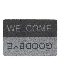 HAMAT PAILLASSON INTÉRIEUR CURLY PRINT GREY / BLACK WELCOME / GOODBYE 40X60CM