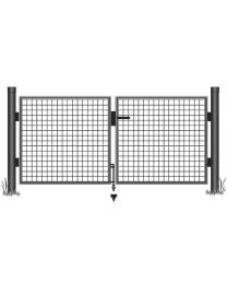 PORTILLON DOUBLE AVEC SERRURE NOIR L2X150CMXH100CM