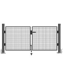 DUBBELE POORT MET SLOT ZWART B2X150CMXH125CM