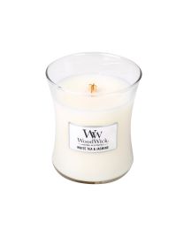 WOODWICK WHITE TEA & JASMINE MEDIUM CANDLE