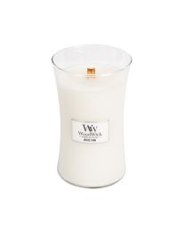 WOODWICK WHITE TEAK LARGE CANDLE