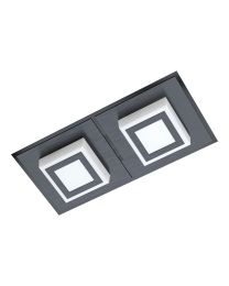 EGLO MASIANO 1 APPLIQUE/PLAFONNIER ALU NOIR 2X3.3W