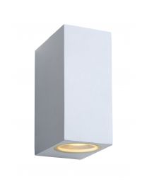 LUCIDE ZORA-LED - APPLIQUE MURALE EXT. - LED DIMMABLE - GU10 - 2X5W 3000K - IP44 - BLANC