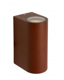 LUCIDE BOOGY - WANDSPOT BUITEN - 2XGU10 - IP44 - ROEST BRUIN