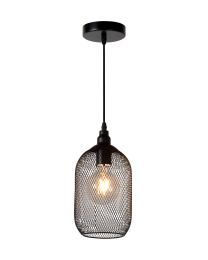 LUCIDE MESH - HANGLAMP - DIA 15CM - 1XE27 - ZWART