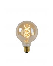 LUCIDE G95 - FILAMENT LAMP - DIA 9,5CM - LED DIMBAAR - E27 - 1X5W 2200K - AMBER